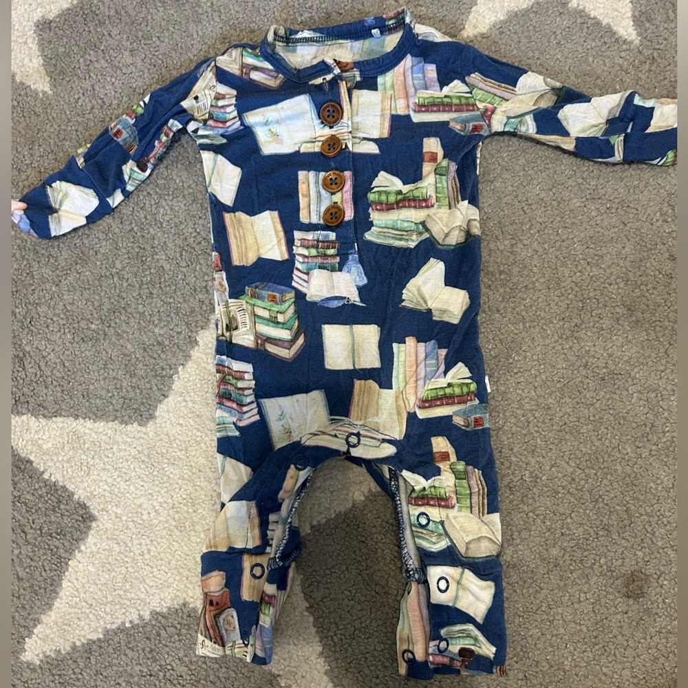Posh peanut book newborn onesie